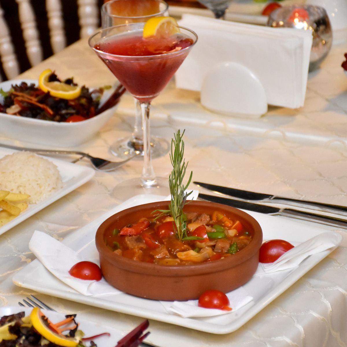 Chef's plated starter with fresh garnish